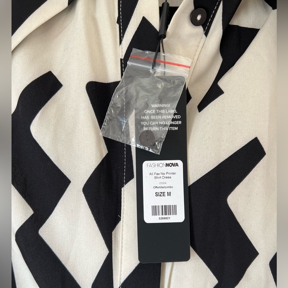 Fashion Nova All Fax No Printer Shirt Dress - Picture 7 of 8